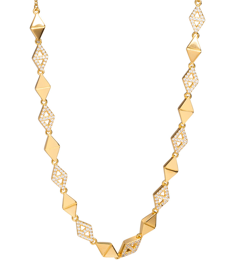 Gift Packaged 'Hingis' 18ct Yellow Gold Plated 925 Silver & Cubic Zirconia Necklace