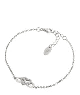 Gift Packaged 'Graff' Rhodium Plated 925 Silver Heart Knot Bracelet