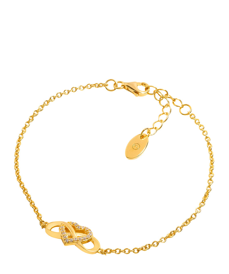 Gift Packaged 'Graff' 18ct Yellow Gold Plated 925 Silver Heart Knot Bracelet