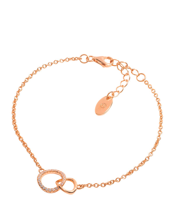 Gift Packaged 'Zeller' 18ct Rose Gold Plated 925 Silver Linked Circle Bracelet