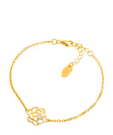 Gift Packaged 'Hayek' 18ct Yellow Gold Plated 925 Silver and Cubic Zirconia Flower Bracelet