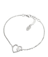 Gift Packaged 'Vasella' Rhodium Plated & Cubic Zirconia Heart Bracelet