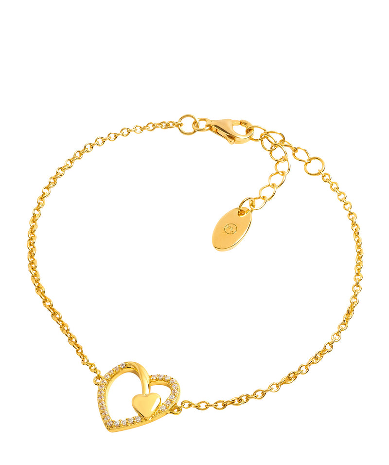 Gift Packaged 'Vasella' 18ct Yellow Gold Plated & Cubic Zirconia Heart Bracelet