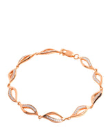 Gift Packaged 'Meyer' 18ct Rose Gold Plated 925 Silver and Cubic Zirconia Wave Bracelet