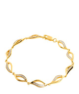 Gift Packaged 'Meyer' 18ct Yellow Gold Plated 925 Silver and Cubic Zirconia Wave Bracelet