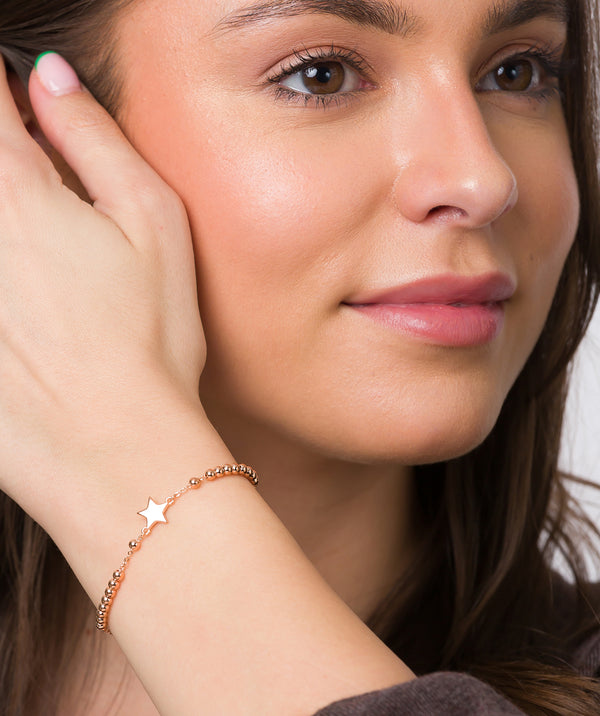 Gift Packaged 'Fahri' 18ct Rose Gold Plated 925 Silver Star Bracelet