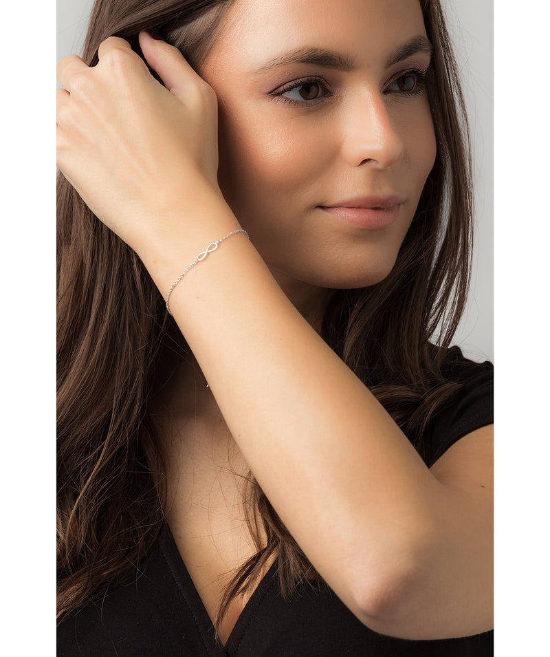 Gift Packaged 'Maderno' Rhodium Plated 925 Silver Infinity Bracelet