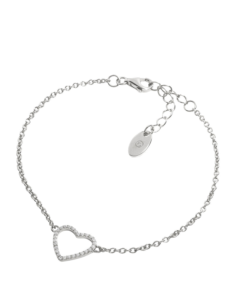 Gift Packaged 'Gardi' Rhodium Plated 925 Silver Heart Bracelet