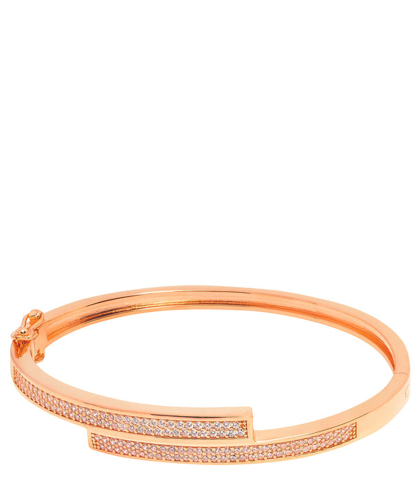 Gift Packaged 'Evard' 18ct Rose Gold Plated 925 Silver & Cubic Zirconia Bangle