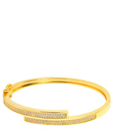 Gift Packaged 'Evard' 18ct Yellow Gold Plated 925 Silver & Cubic Zirconia Bangle