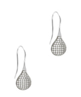 Gift Packaged 'Bouchard' 925 Silver & Cubic Zirconia Droplet Earrings