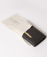 'Swift' Black Leather Tri-Fold Purse image 5