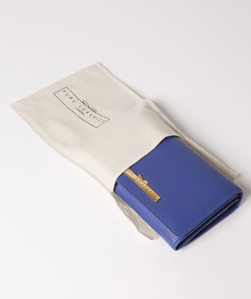 'Swift' Royal Blue Leather Tri-Fold Purse image 5