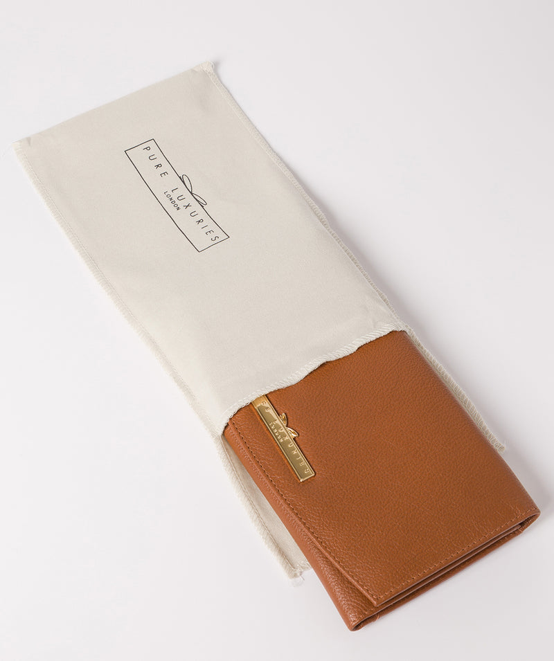 'Lark' Tan Leather Tri-Fold Purse image 5