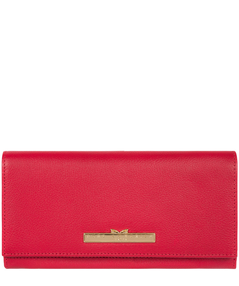 'Wren' Barbados Cherry Leather Tri-Fold Purse Pure Luxuries London