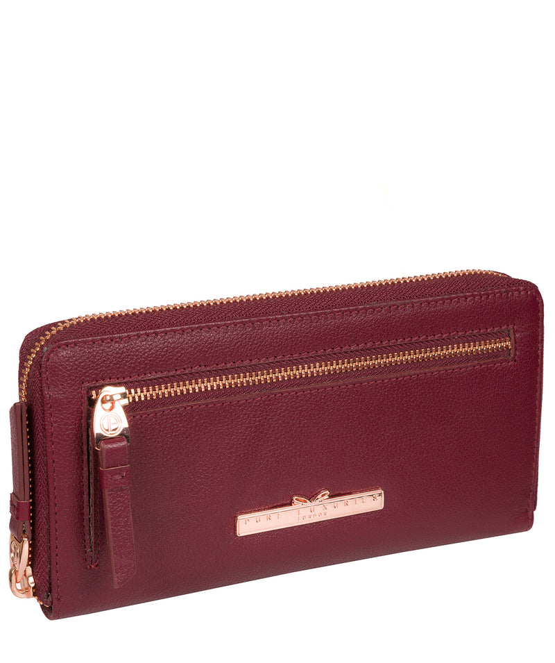 'Starling' Pomegranate Leather Purse image 5