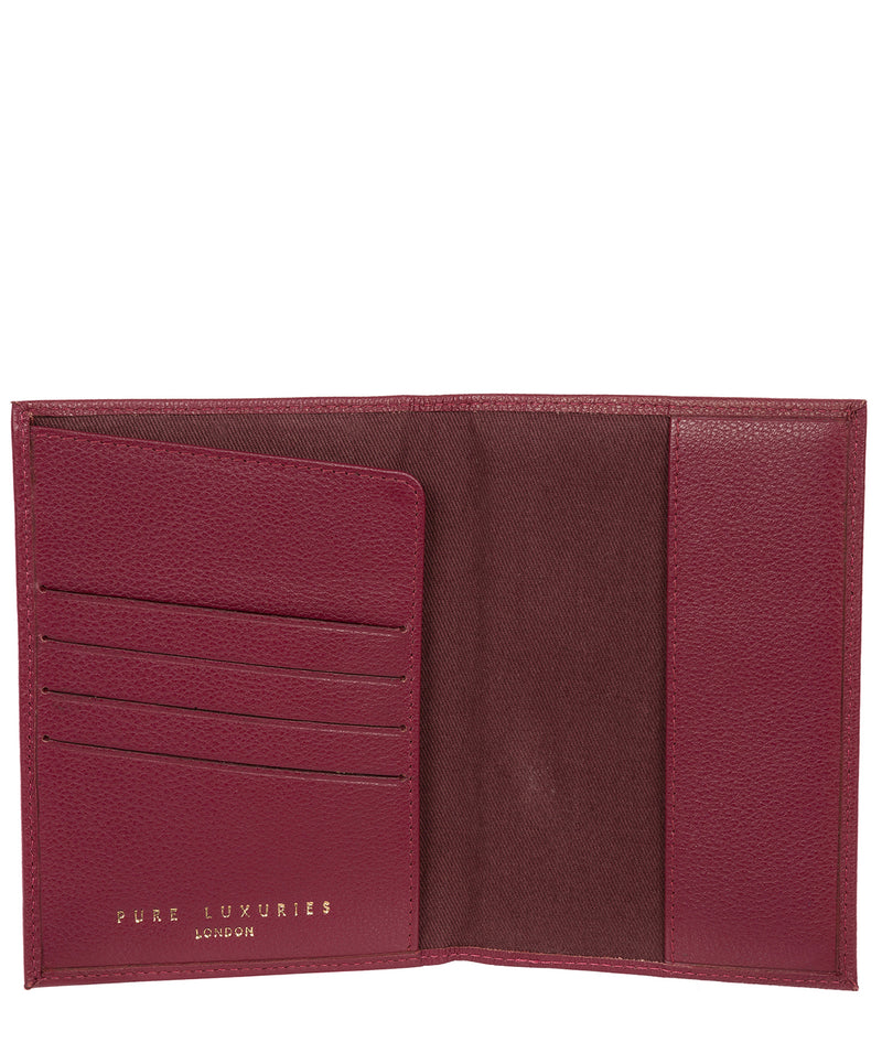 'Jet' Pomegranate Leather Passport Holder image 4