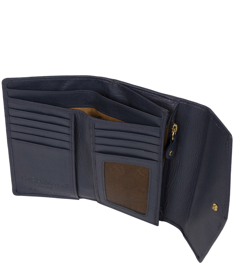 'Yew' Midnight Navy Leather Tri-Fold Purse image 4