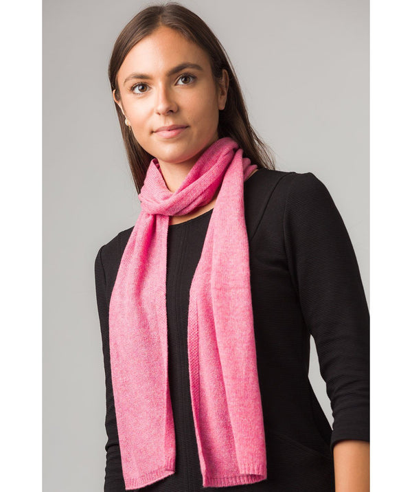 'Oxford' Carnation Pink 100% Cashmere Scarf Pure Luxuries London