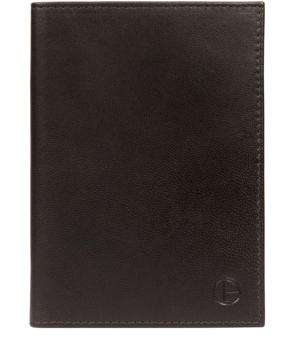 'Plane' Vintage Black Leather Passport Holder