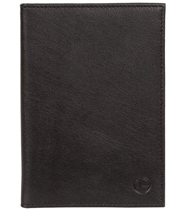 'Explore' Black Leather Passport Case image 1