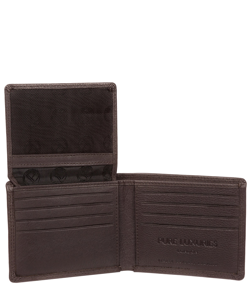 'Baltimore' Black Coffee Leather Bi-Fold Wallet image 3