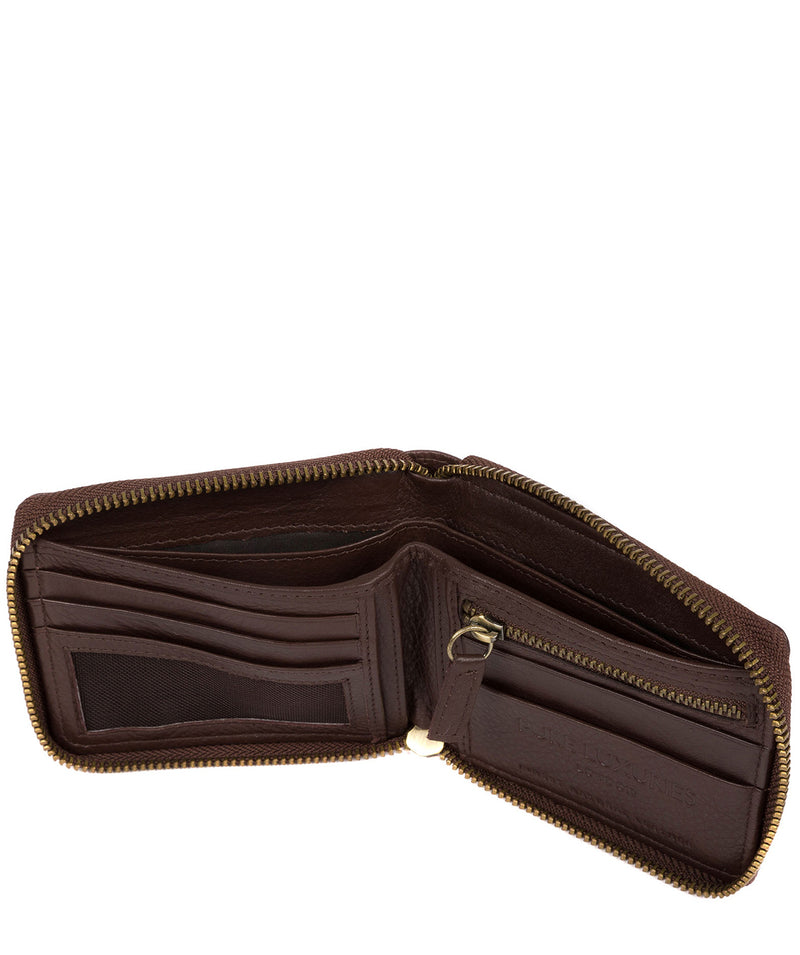 'Tornado' Brown Leather Zip-Round Wallet