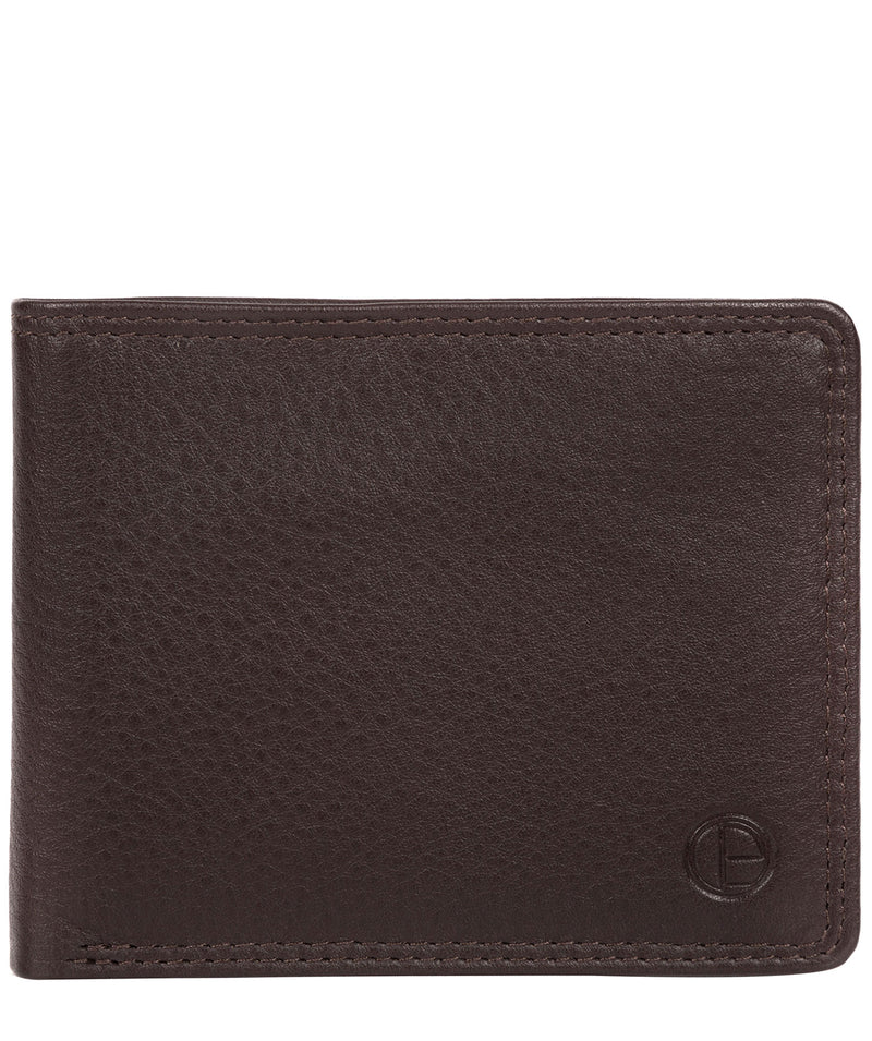 'Wellington' Black Coffee Leather Bi-Fold Wallet