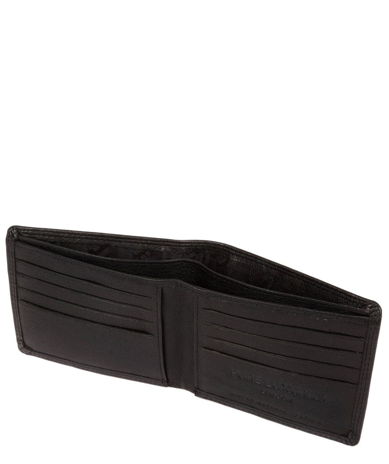 'Wellington' Black Leather Bi-Fold Wallet