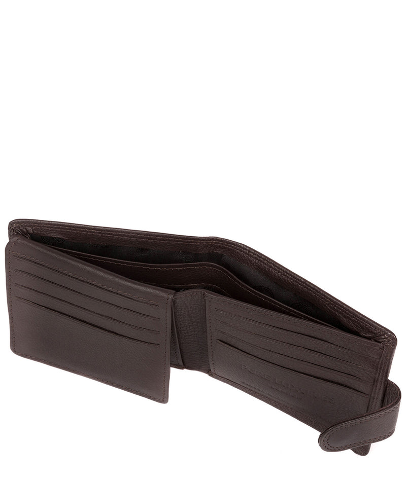 'Typhoon' Black Coffee Leather Bi-Fold Wallet image 4