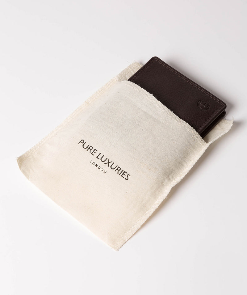 'Hurricane' Black Coffee Leather Bi-Fold Wallet image 6