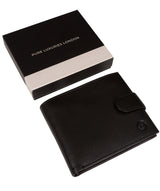 'Avro' Black Leather Bi-Fold Wallet