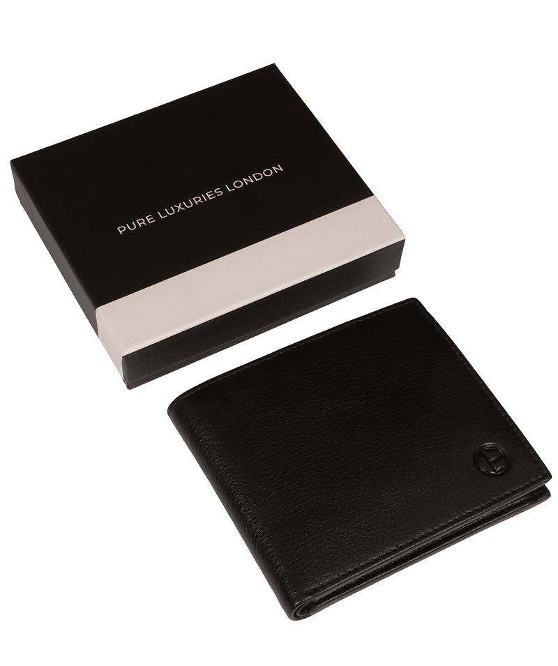 'Viking' Black Leather Bi-Fold Wallet