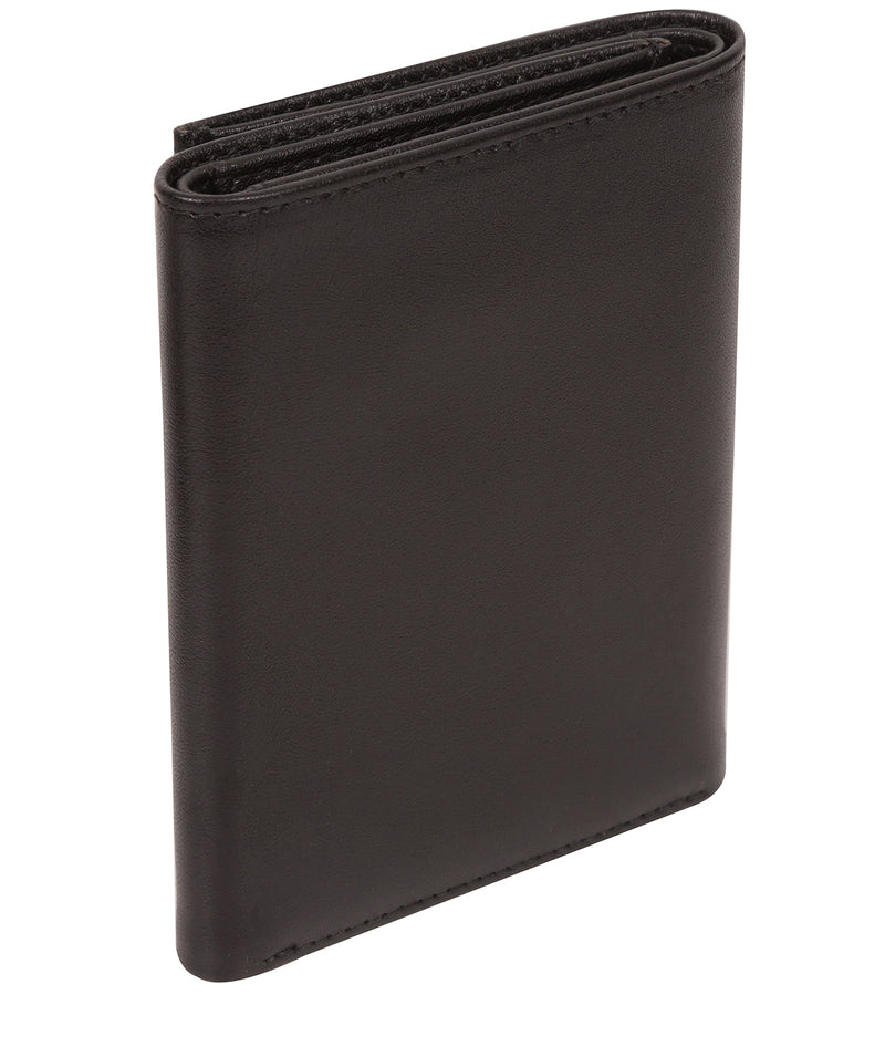 'Armstrong' Black Leather Tri-Fold Wallet