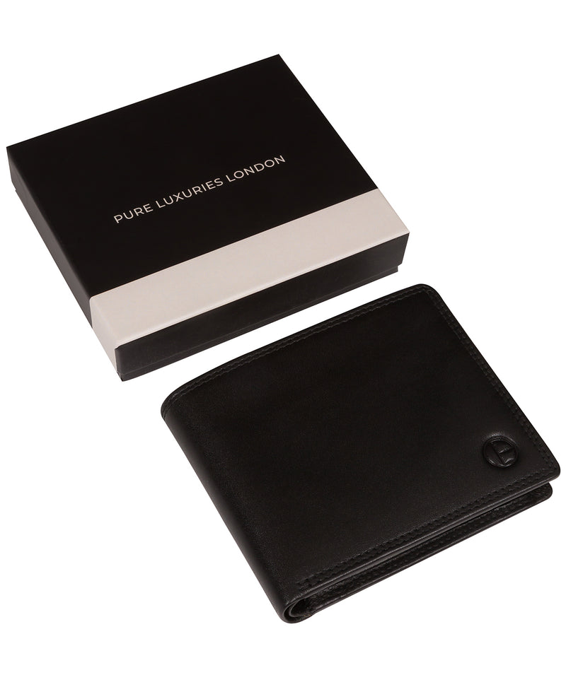 'Barracuda' Black Leather Bi-Fold Wallet