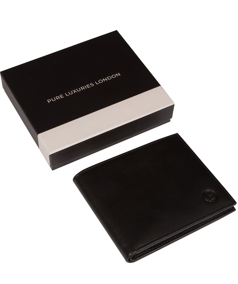 'Belvedere' Black Leather Bi-Fold Wallet