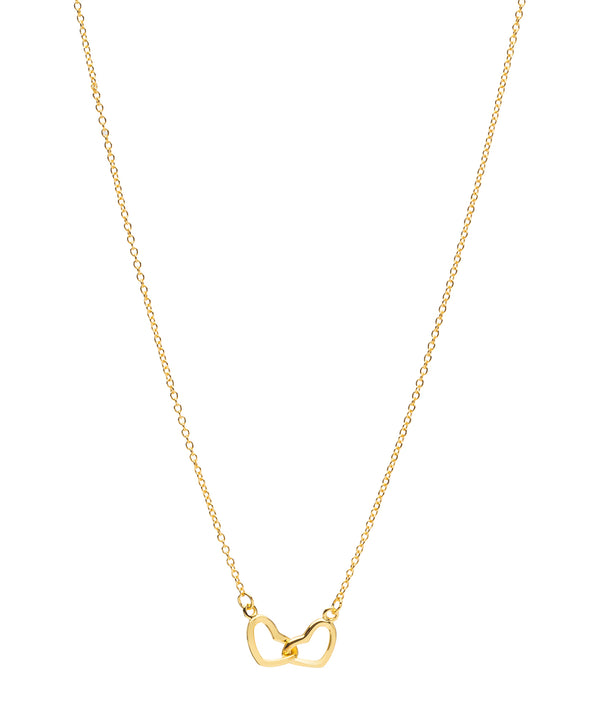 Gift Packaged 'Melody' 18ct Yellow Gold 925 Silver Minimalist Interlocked Heart Necklace