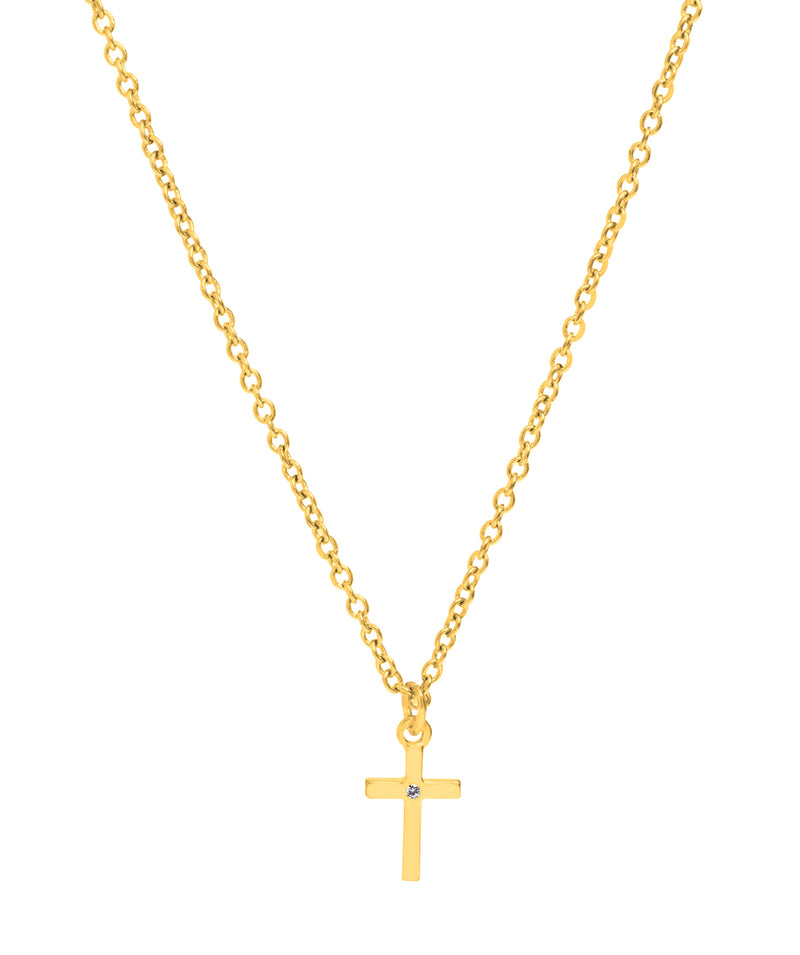 Gift Packaged 'Caryn' 18ct Yellow Gold Plated Sterling Silver Cross Necklace