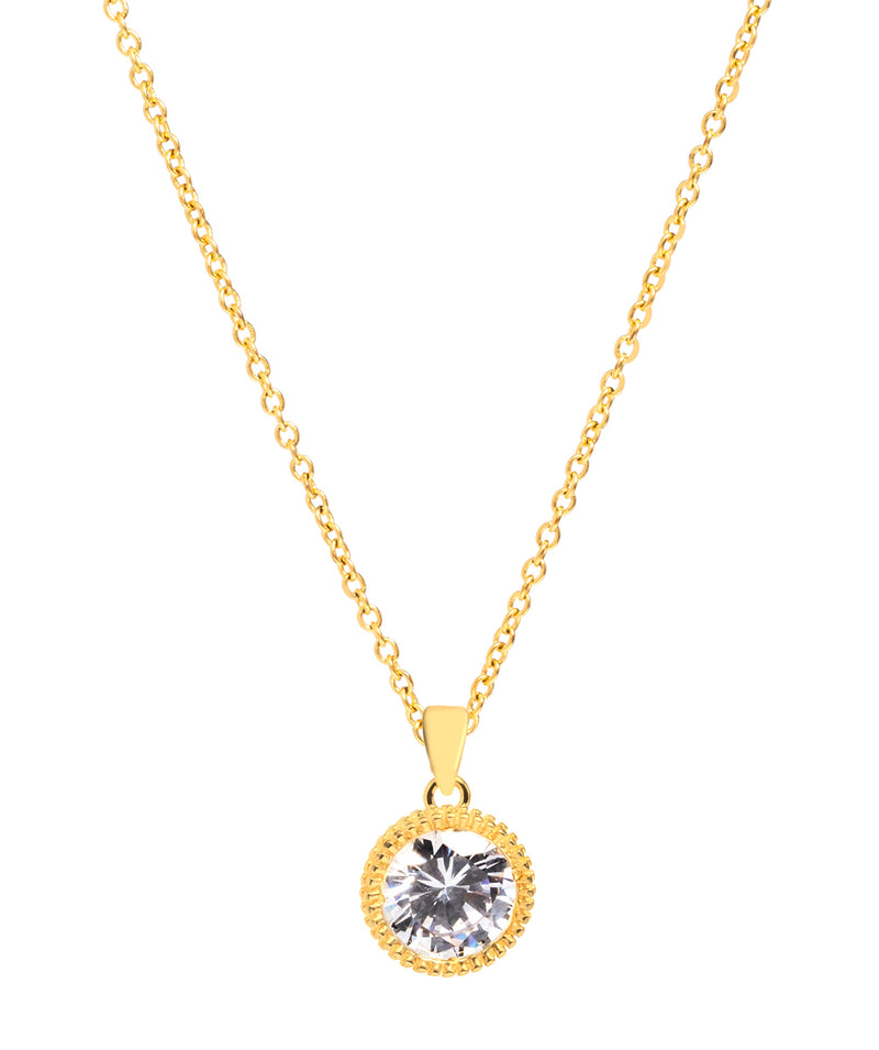 Gift Packaged 'Natalia' 18ct Yellow Gold Plated Sterling Silver & Cubic Zirconia Necklace