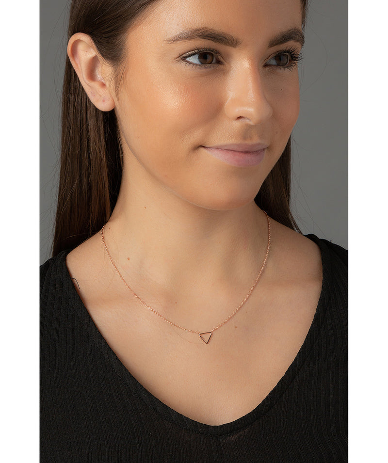 'Chione' Rose Gold Plated Sterling Silver Triangle Necklace image 2