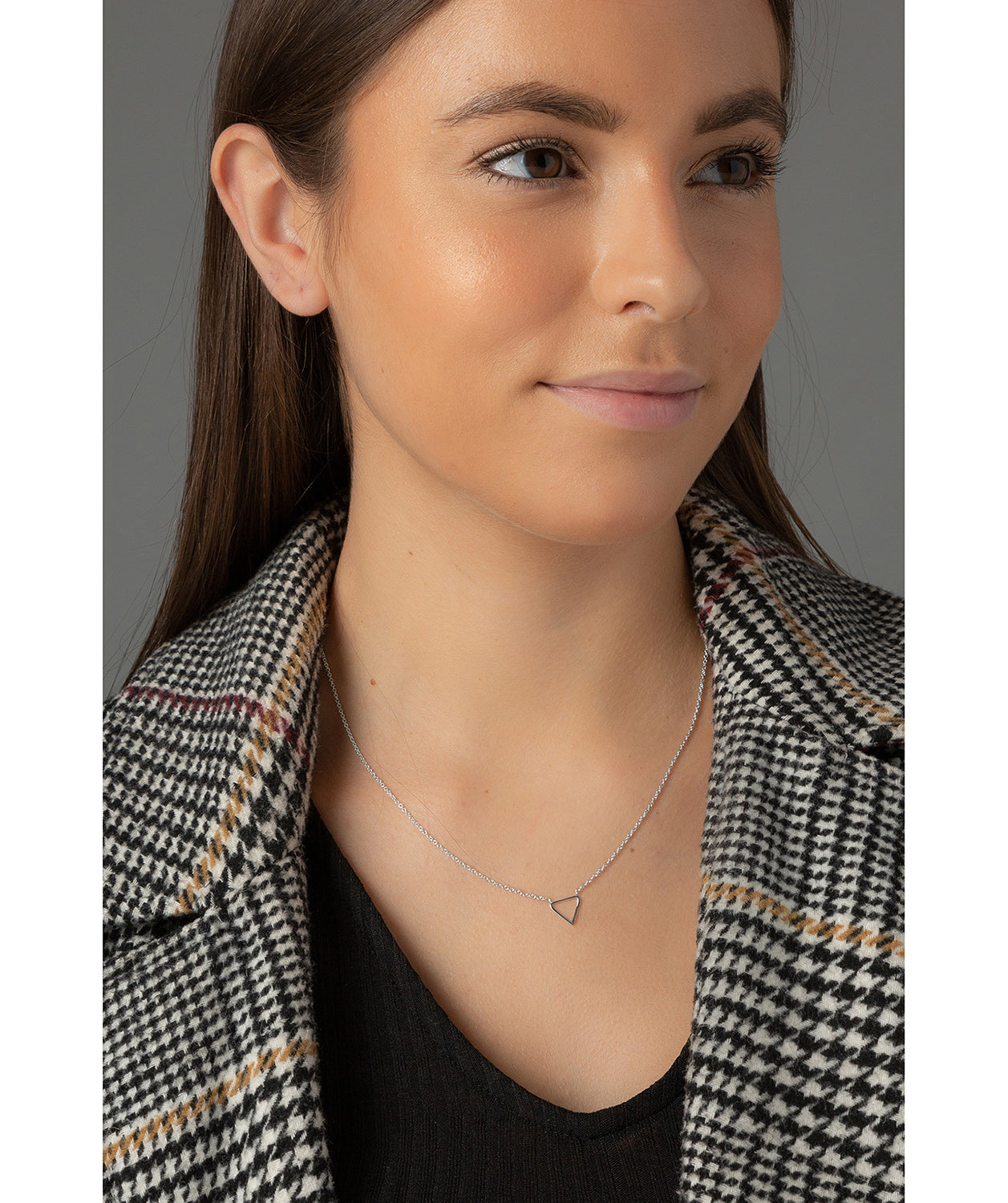 'Chione' Sterling Silver Triangle Necklace image 2