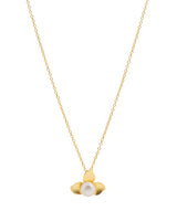 Gift Packaged 'Everleigh' 18ct Yellow Gold 925 Silver & Freshwater Pearl Flower Necklace