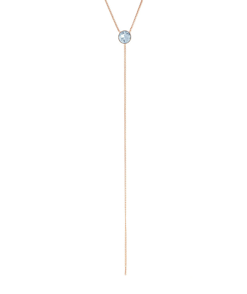 'Istar' Rose Gold Sterling Silver & Blue Crystal Necklace image 4