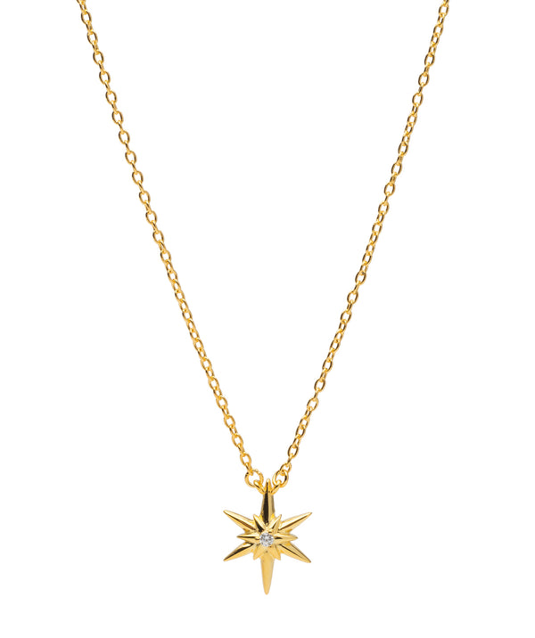 Gift Packaged 'Raelynn' 18ct Yellow Gold 925 Silver & Cubic Zirconia Star Burst Necklace