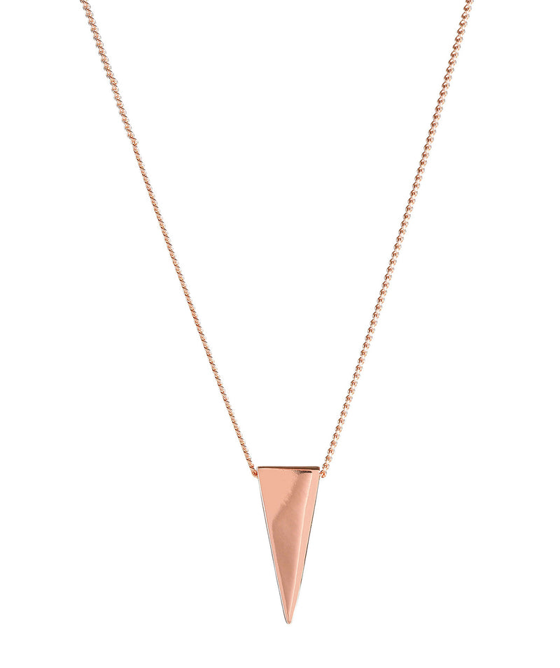 'Shani' Rose Gold Plated Sterling Silver Drop Triangle Pendant Necklace image 1