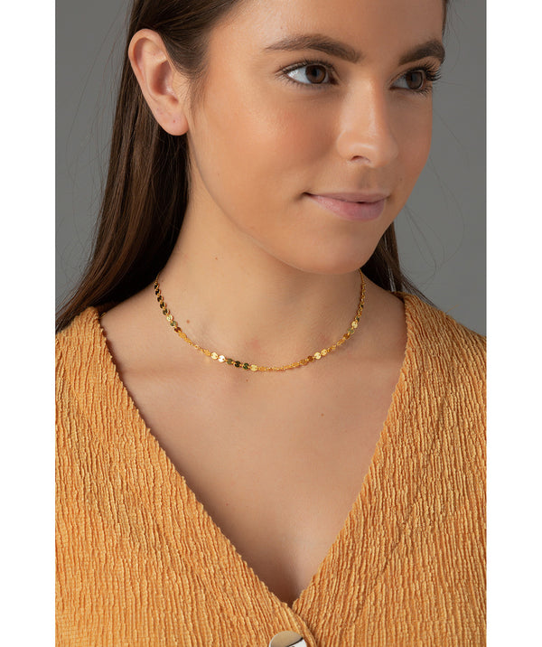 'Hestia' Yellow Gold Plated Sterling Silver Multi-Disc Necklace image 2