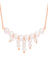 Gift Packaged 'Cabello' 18ct Rose Gold Plated Sterling Silver Freshwater Pearl Cluster Necklace