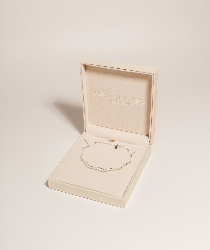 Gift Packaged 'Eva' 925 Silver Wave Bracelet