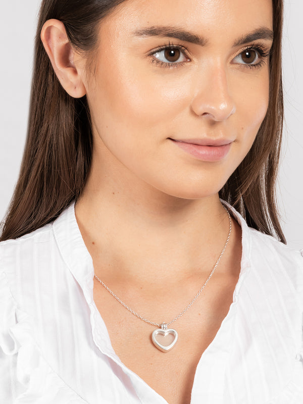 Gift Packaged 'Alexa' 925 Silver & Glass Heart Charm Necklace