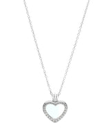 Gift Packaged 'Jordyn' 925 Silver & Cubic Zirconia Clear Heart Locket Necklace